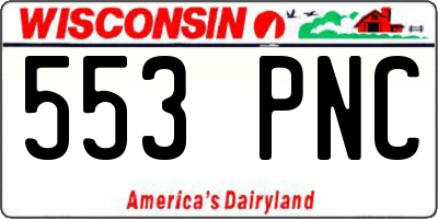 WI license plate 553PNC