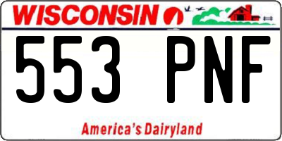 WI license plate 553PNF