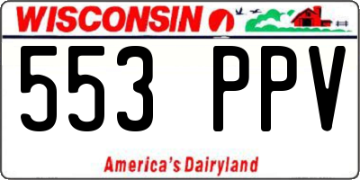 WI license plate 553PPV