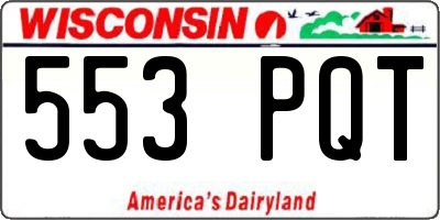 WI license plate 553PQT
