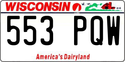 WI license plate 553PQW