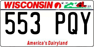 WI license plate 553PQY
