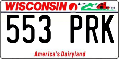 WI license plate 553PRK