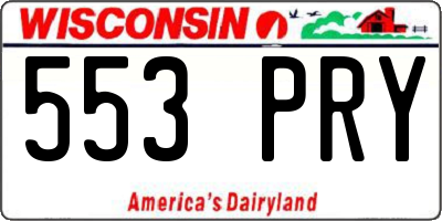 WI license plate 553PRY