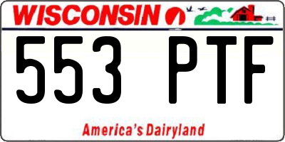 WI license plate 553PTF