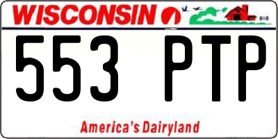 WI license plate 553PTP
