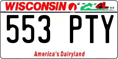WI license plate 553PTY