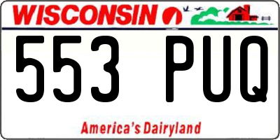 WI license plate 553PUQ