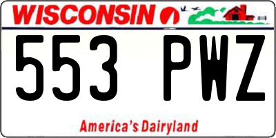 WI license plate 553PWZ