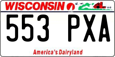 WI license plate 553PXA