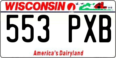 WI license plate 553PXB