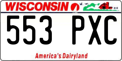 WI license plate 553PXC