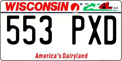 WI license plate 553PXD