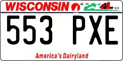 WI license plate 553PXE