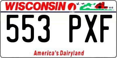 WI license plate 553PXF