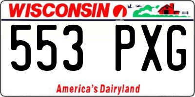 WI license plate 553PXG
