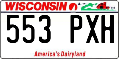 WI license plate 553PXH