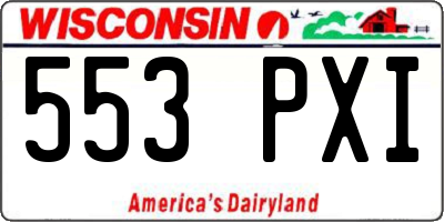 WI license plate 553PXI