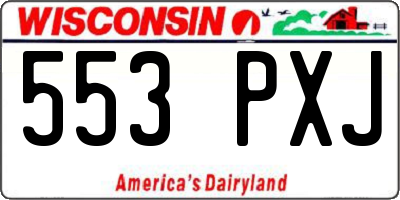 WI license plate 553PXJ