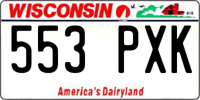 WI license plate 553PXK