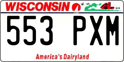 WI license plate 553PXM
