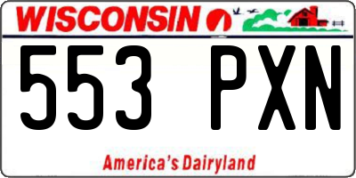 WI license plate 553PXN