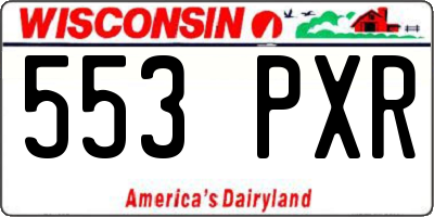 WI license plate 553PXR