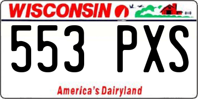 WI license plate 553PXS
