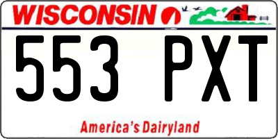 WI license plate 553PXT