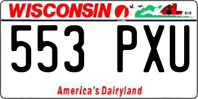 WI license plate 553PXU