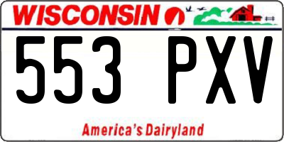 WI license plate 553PXV