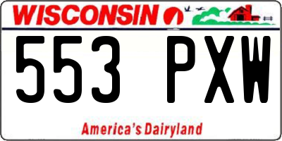 WI license plate 553PXW