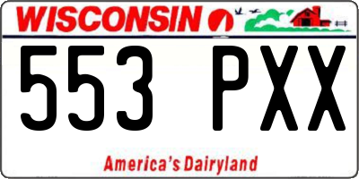 WI license plate 553PXX