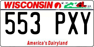 WI license plate 553PXY