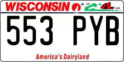 WI license plate 553PYB