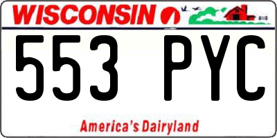 WI license plate 553PYC