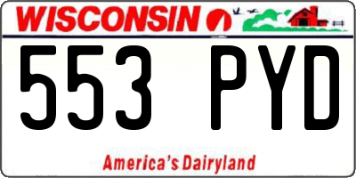 WI license plate 553PYD