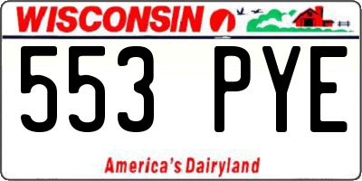 WI license plate 553PYE