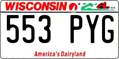 WI license plate 553PYG