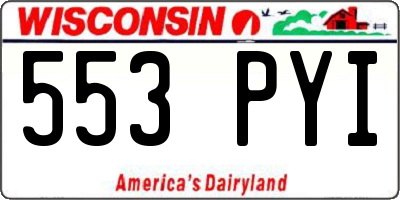 WI license plate 553PYI