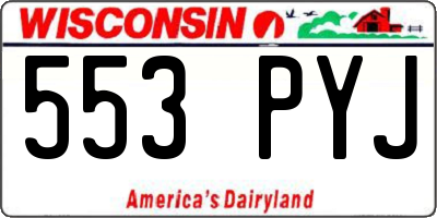 WI license plate 553PYJ