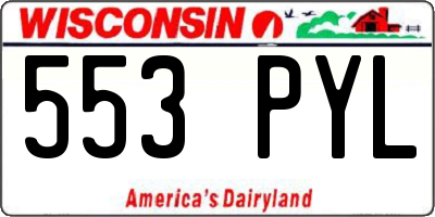 WI license plate 553PYL