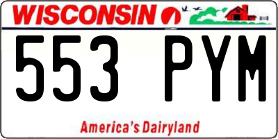 WI license plate 553PYM