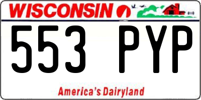 WI license plate 553PYP