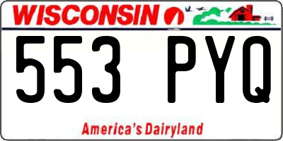 WI license plate 553PYQ
