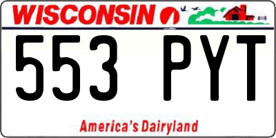WI license plate 553PYT