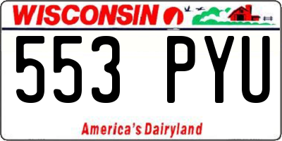 WI license plate 553PYU