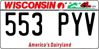 WI license plate 553PYV