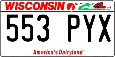 WI license plate 553PYX