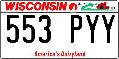 WI license plate 553PYY